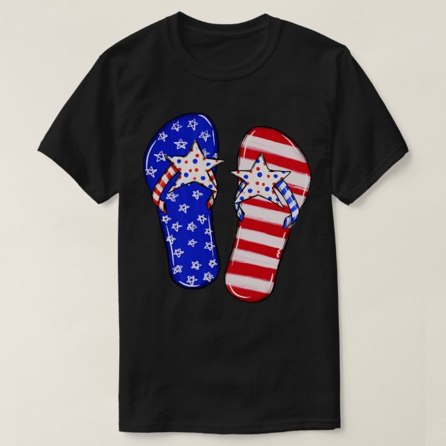 4th of july flip flop T-Shirt (Design Front)