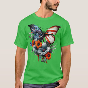4th of July Floral Butterfly lover T-Shirt