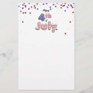 4th of July Foil Balloons Stars Stripes Stationery