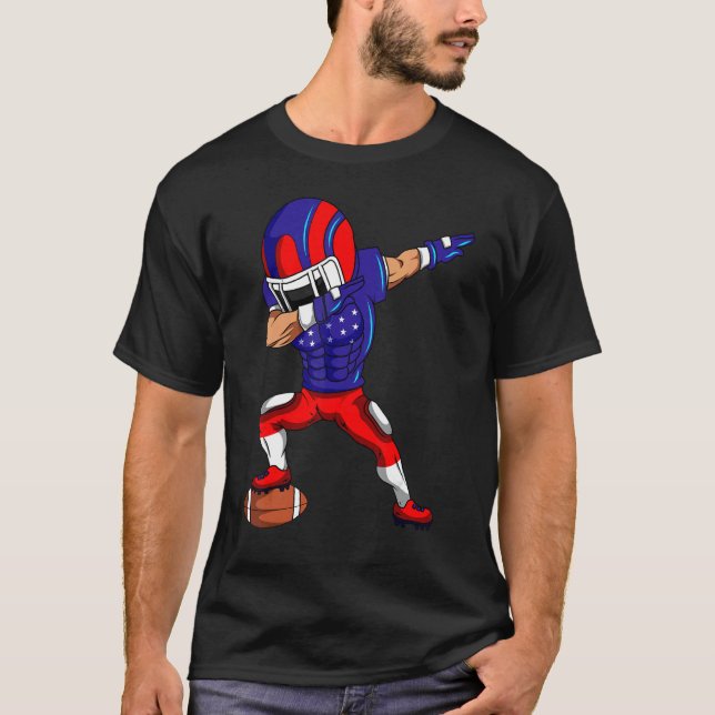 4th Of July Football Dabbing Usa Sport American Fl T-Shirt (Front)