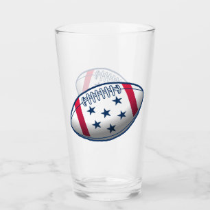 4th of July Football Glass