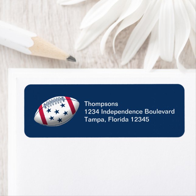 4th of July Football Return Address (Insitu)
