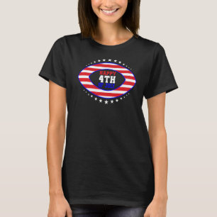 4th Of July Football Sport Patriotic American Flag T-Shirt