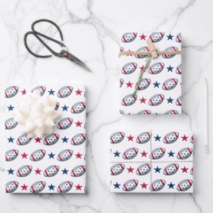 4th of July Football Wrapping Paper Sheet