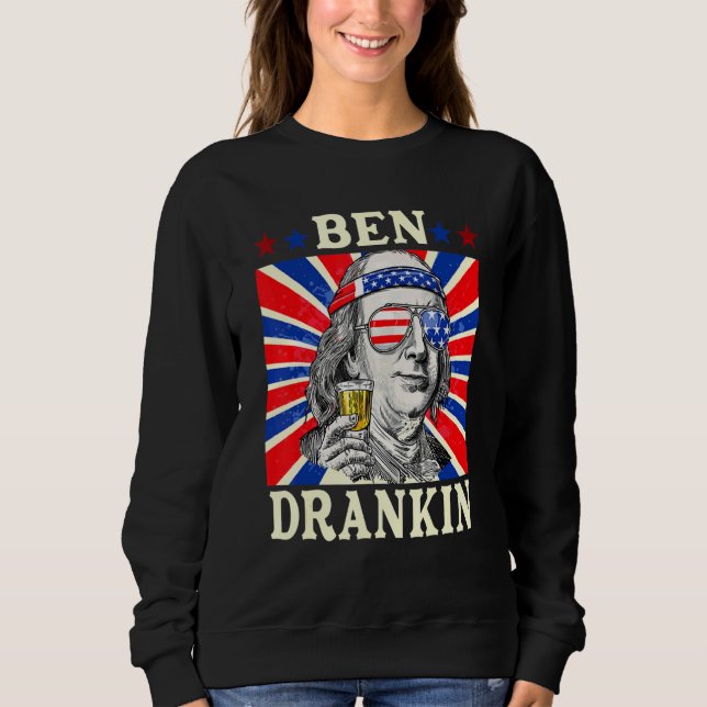 4th Of July  For Men Ben Drankin Sweatshirt (Front)