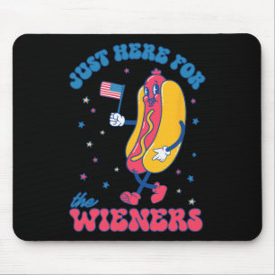4th Of July For Men Funny Just Here For The Weiner Mouse Pad