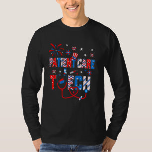 4th Of July For Women Stethoscope Patient Care Tec T-Shirt