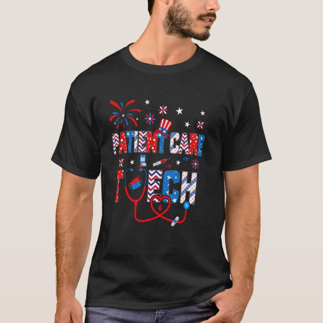 4th Of July For Women Stethoscope Patient Care Tec T-Shirt (Front)
