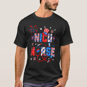 4th Of July For Women Stethoscope Patriotic Nicu T-Shirt