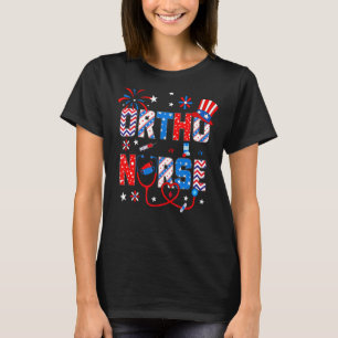 4th Of July For Women Stethoscope Patriotic Ortho T-Shirt