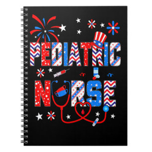 4th Of July For Women Stethoscope Patriotic Pediat Notebook