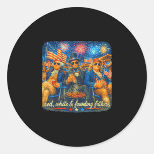 4th of july founding fathers vintage patriotic classic round sticker