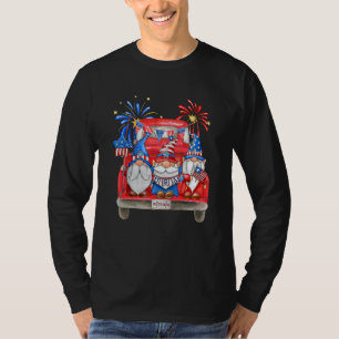 4th Of July Freedom American Gnomes Car Women Men  T-Shirt