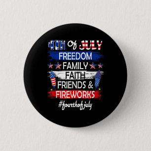4th Of July Freedom Family Friends Fireworks Proud 6 Cm Round Badge