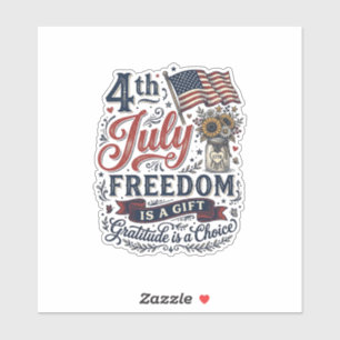 4th of July Freedom Gratitude Vintage Shirt Design