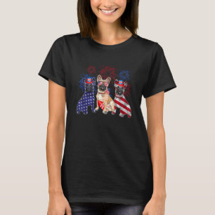 4th Of July French Bulldog American Flag For Dog T-Shirt