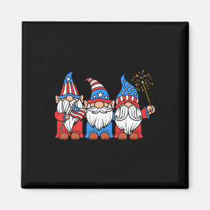 4th Of July Fun Patriotic Gnomes USA Pride America Magnet