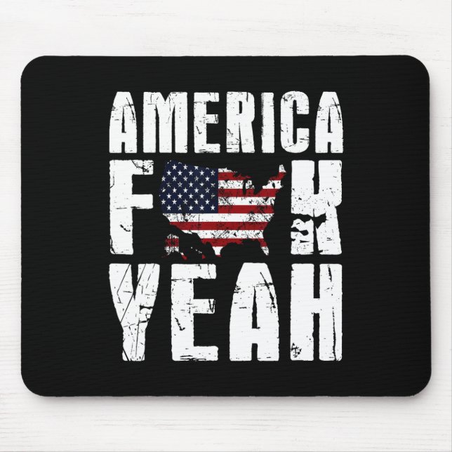 4th Of July Funny - America Yeah  Mouse Pad (Front)