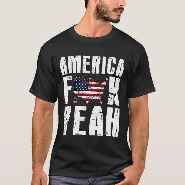 4th Of July Funny - America Yeah  T-Shirt (Front)