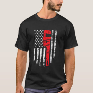 4th of July Funny American Flag Patriotic Plumber T-Shirt
