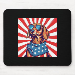 4th Of July Funny Dachsund Weiner Dog Weenie Usa A Mouse Pad