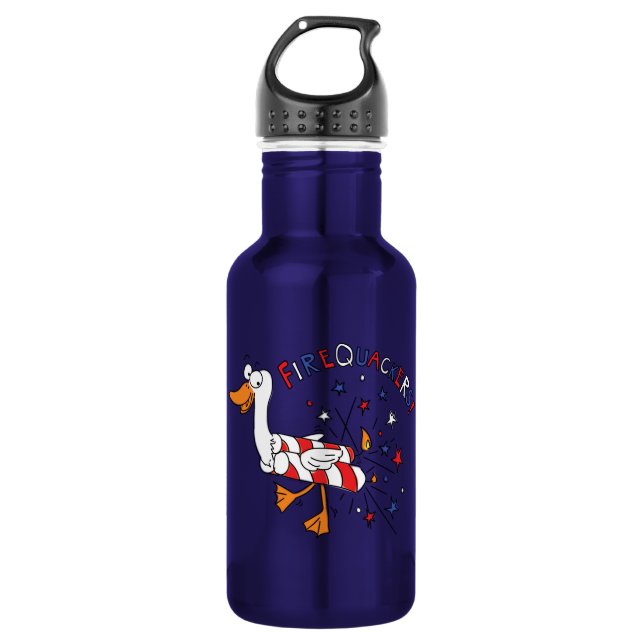 4th of July Funny Duck Kids 532 Ml Water Bottle (Front)
