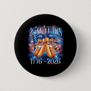 4th of July Funny Hotdog 250th Anniversary USA 6 Cm Round Badge