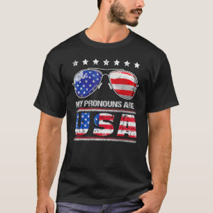 4th of July Funny My Pronouns Are USA Flag for Men T-Shirt