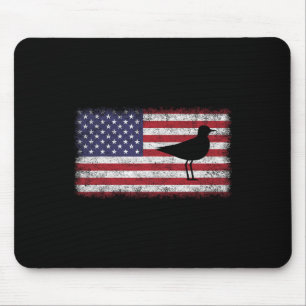 4th Of July Funny Patriotic Snowy Plover Bird Love Mouse Pad