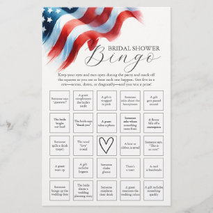 4th of July Game Bridal Shower Bingo Flyer