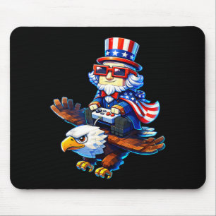 4th of July Gamer Patriotic Uncle Sam Retro Pixel Mouse Pad