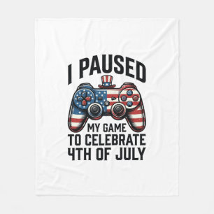 4th of July Gamer Patriotic Video Game Shirt_1 Fleece Blanket