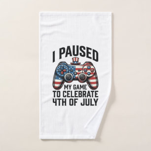 4th of July Gamer Patriotic Video Game Shirt_1 Hand Towel