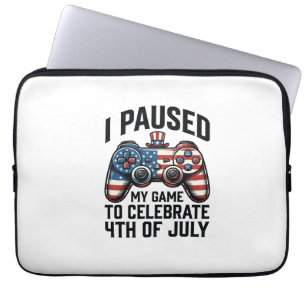 4th of July Gamer Patriotic Video Game Shirt_1 Laptop Sleeve