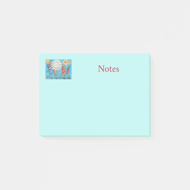 4TH OF JULY GANG, PARADE & FIREWORKS HOLIDAY POST-IT NOTES (Front)