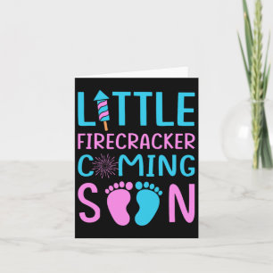 4th Of July Gender Reveal Little Firecracker Comin Card