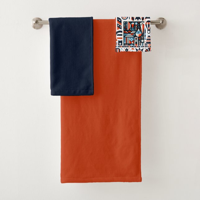 4th of July Generative Pattern Bath Towel Set (Insitu)