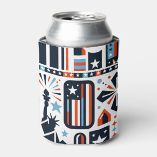 4th of July Generative Pattern Can Cooler