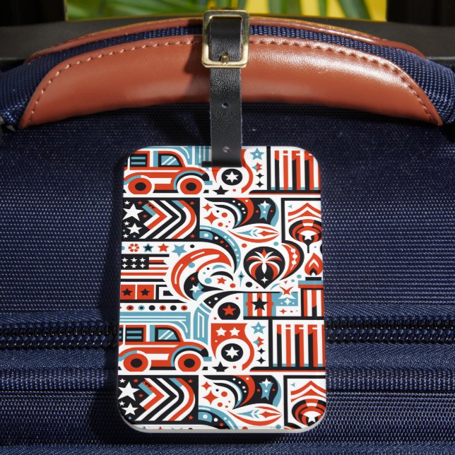 4th of July Generative Pattern Luggage Tag (Front Insitu 2)