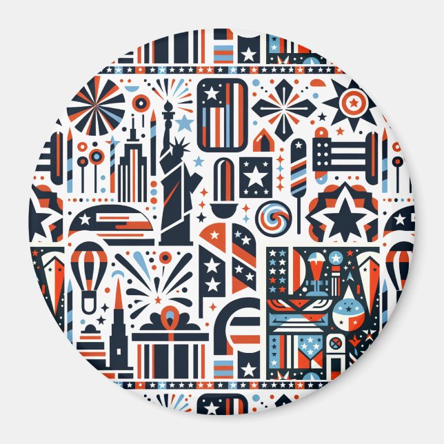4th of July Generative Pattern Magnet (Front)
