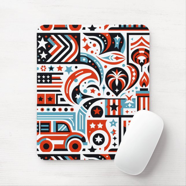 4th of July Generative Pattern Mouse Pad (With Mouse)