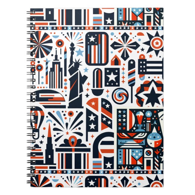 4th of July Generative Pattern Notebook (Front)