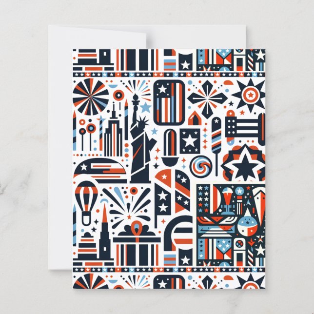 4th of July Generative Pattern Scrapbook Paper (Front)