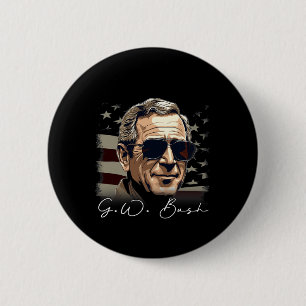 4th Of July George W. Bush President Portrait Patr 6 Cm Round Badge