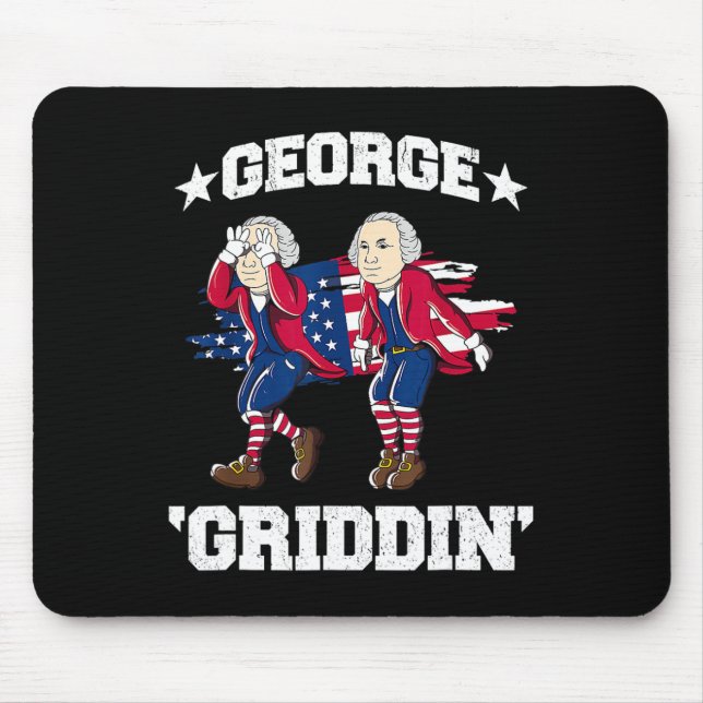 4th Of July George Washington Griddy George Griddi Mouse Pad (Front)
