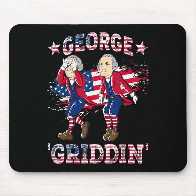4th Of July George Washington Griddy George Griddi Mouse Pad (Front)
