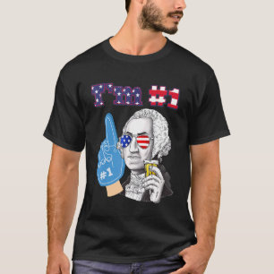 4th Of July  George Washington Number 1 Usa Flag T-Shirt