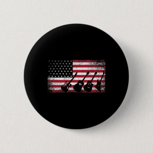 4th Of July Gift For Men Dad Guitar Musician Ameri 6 Cm Round Badge