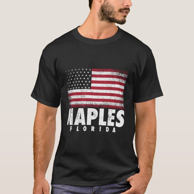 4Th Of July Gift For Men Women Naples Florida Amer T-Shirt (Front)