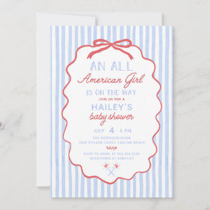 4th of July Girl Baby Shower Invitation